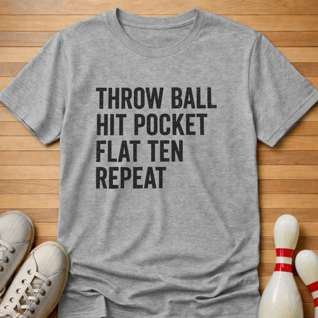 Throw Flat Ten Repeat T-Shirt Gift For Bowlers