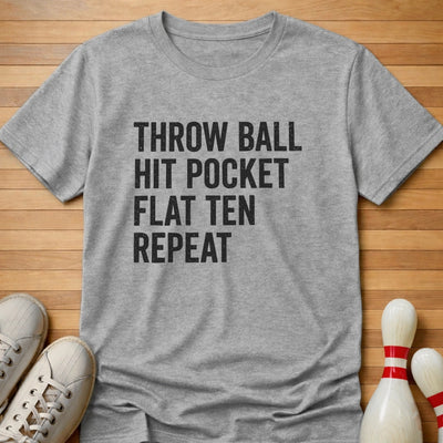 Throw Flat Ten Repeat T-Shirt Gift For Bowlers