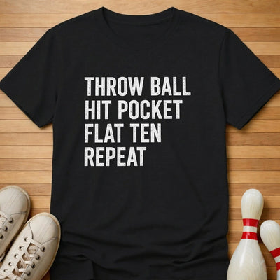 Throw Flat Ten Repeat T-Shirt Gift For Bowlers