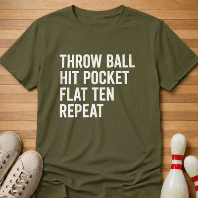 Throw Flat Ten Repeat T-Shirt Gift For Bowlers