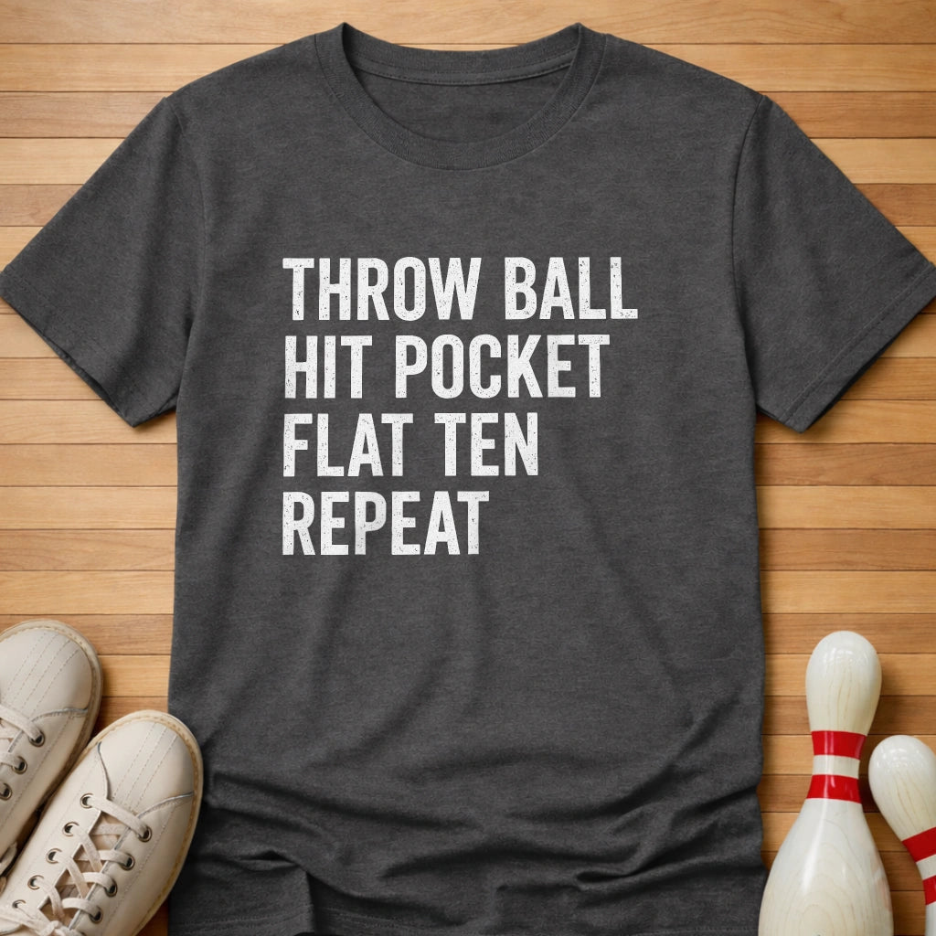 Throw Flat Ten Repeat T-Shirt Gift For Bowlers