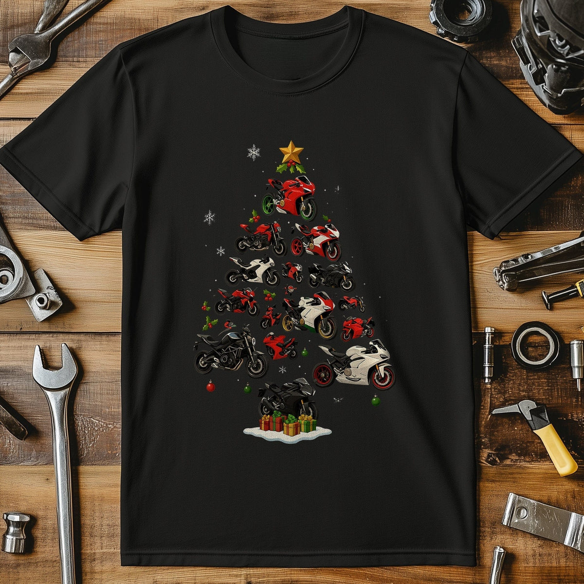 SUPER BIKE CHRISTMAS TREE T Shirt AU Gift For Biker
