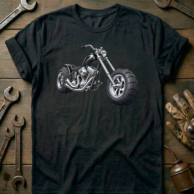 Chopper Front Toonstyle Motorcycle T-Shirt US Gift For Biker