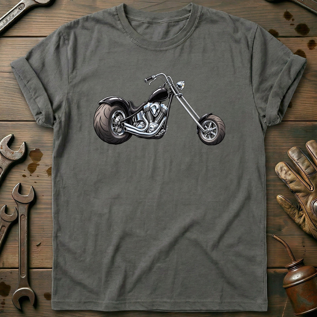 Chopper Side Toonstyle Motorcycle T-Shirt AU Gift For Biker