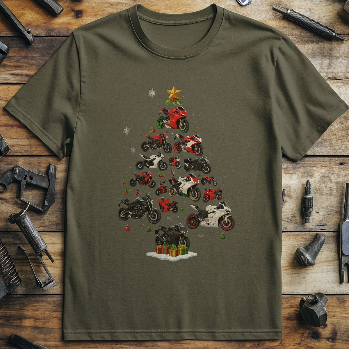 SUPER BIKE CHRISTMAS TREE T Shirt US Gift For Biker