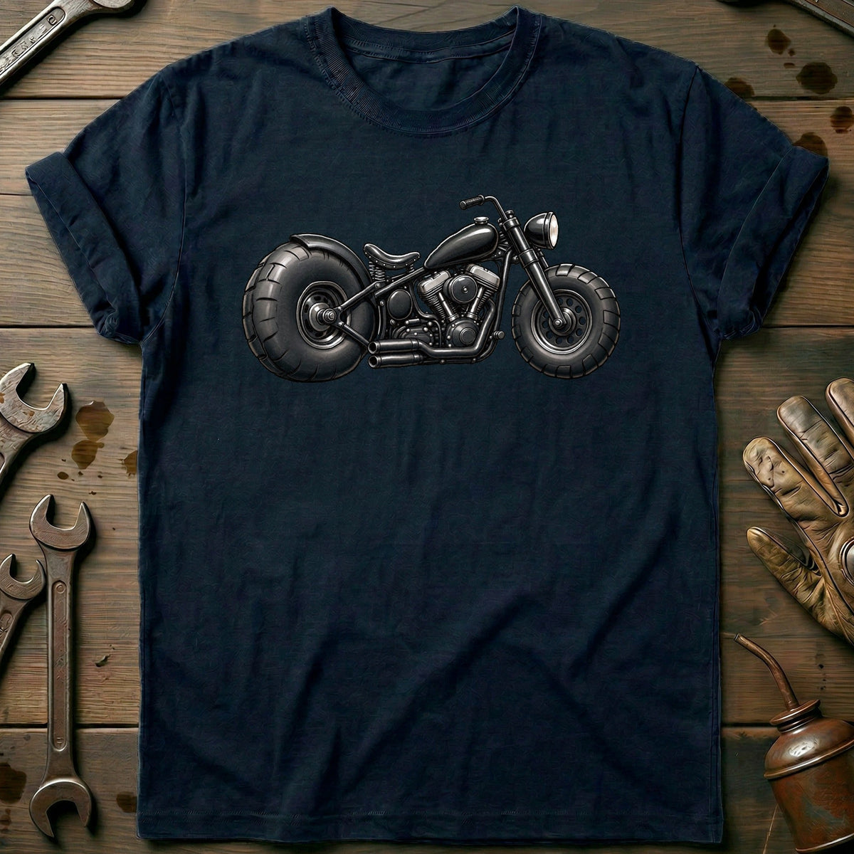 Bobber Side Toonstyle Motorcycle T-Shirt GC Gift For Biker