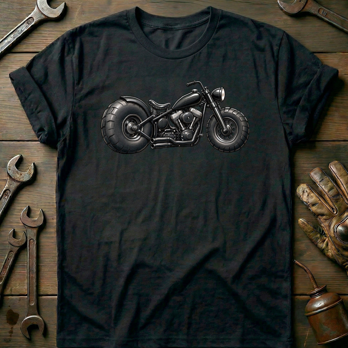 Bobber Side Toonstyle Motorcycle T-Shirt GC Gift For Biker