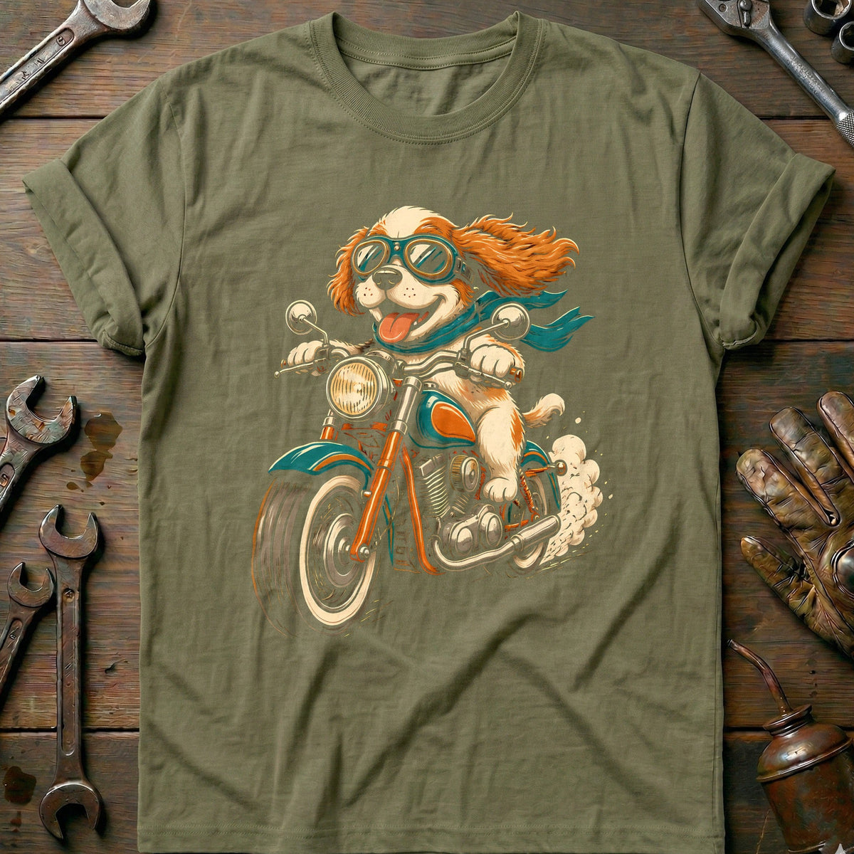 Dog Rider Motorcycle T-Shirt Gift For Biker