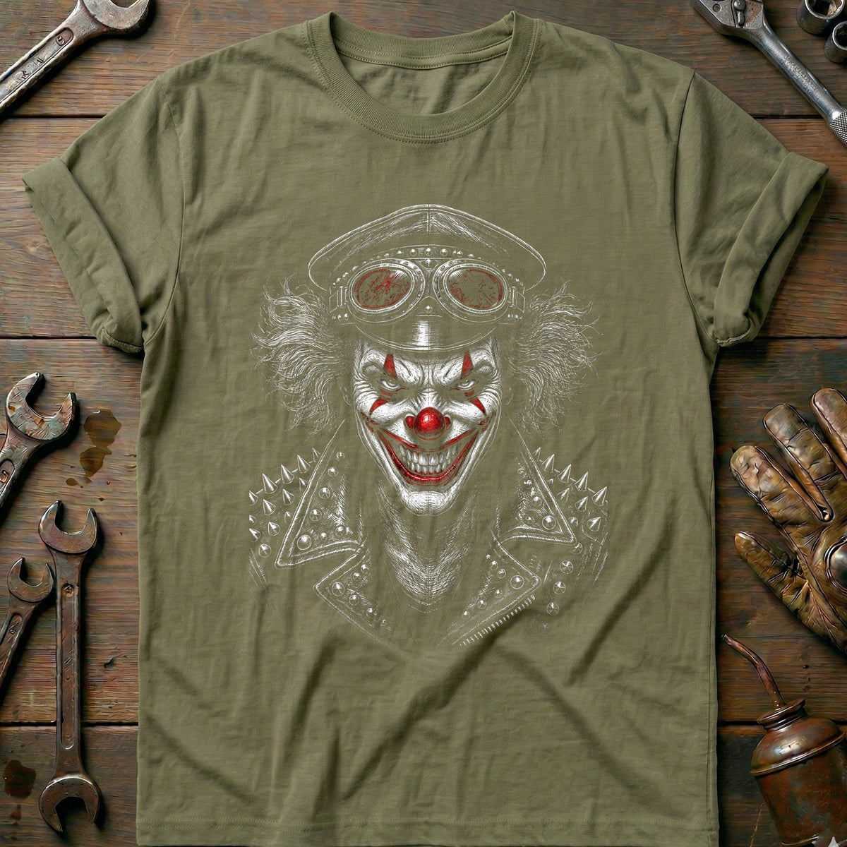 Clown Etched Motorcycle T-Shirt Gift For Biker