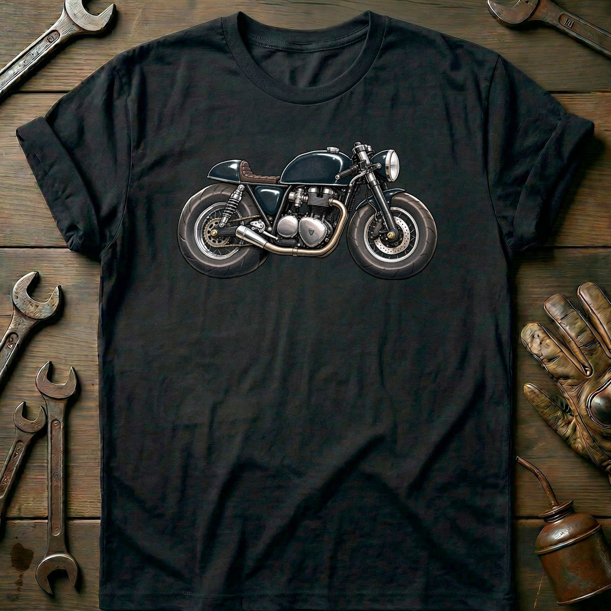 Cafe Racer Side Toonstyle Motorcycle T-Shirt EU Gift For Biker