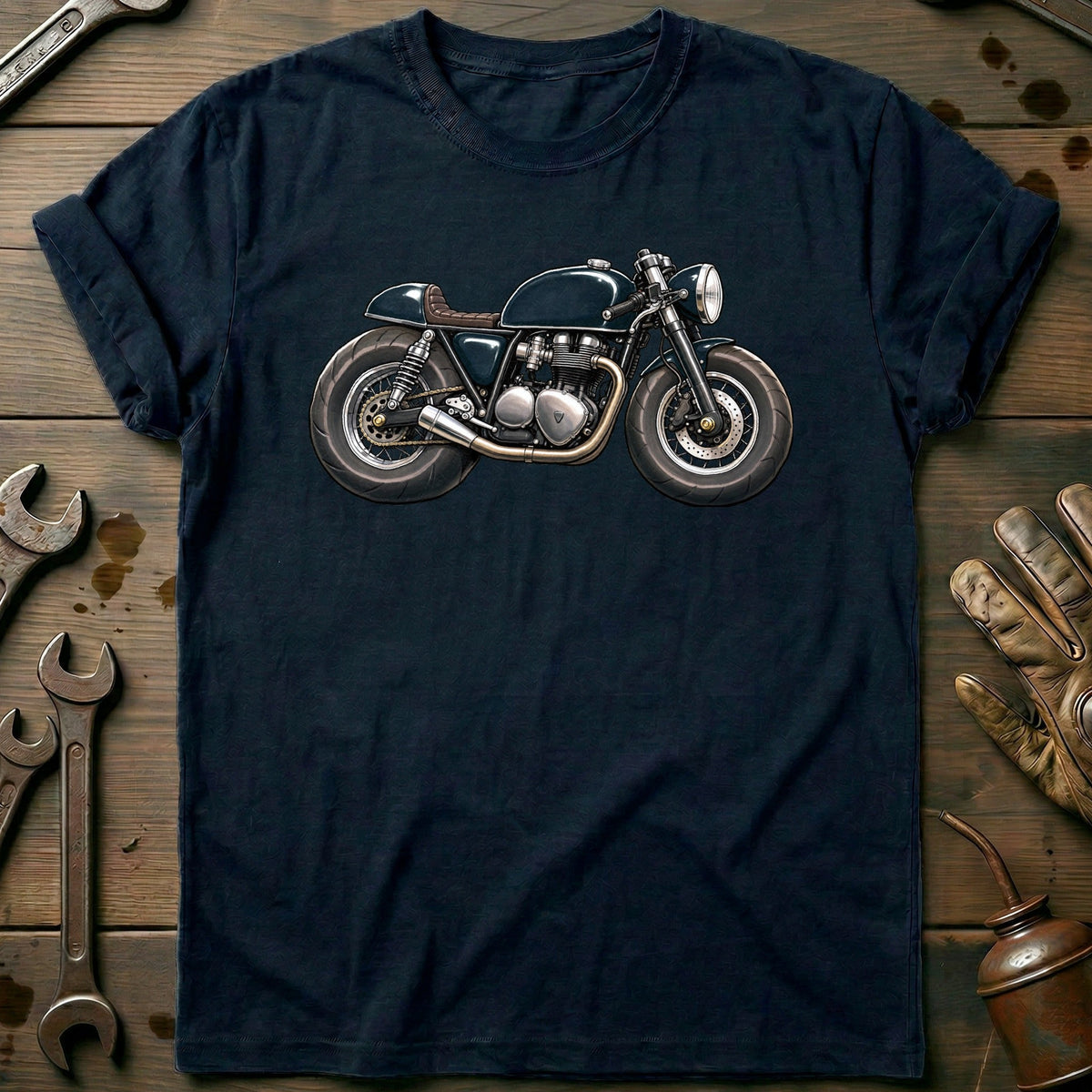 Cafe Racer Side Toonstyle Motorcycle T-Shirt EU Gift For Biker