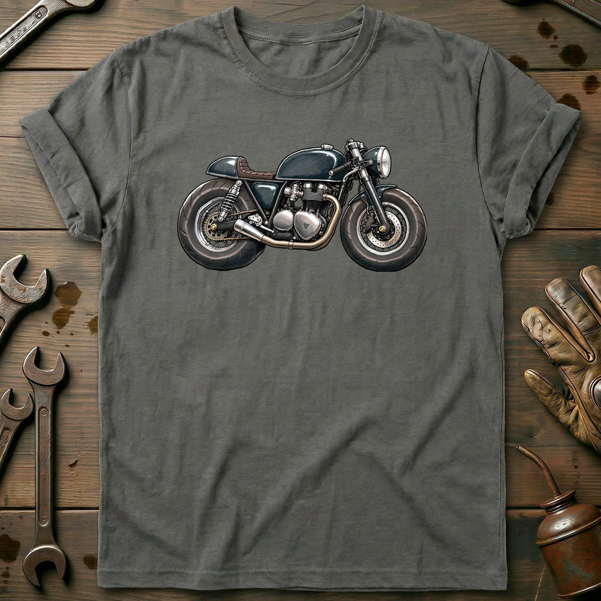 Cafe Racer Side Toonstyle Motorcycle T-Shirt EU Gift For Biker