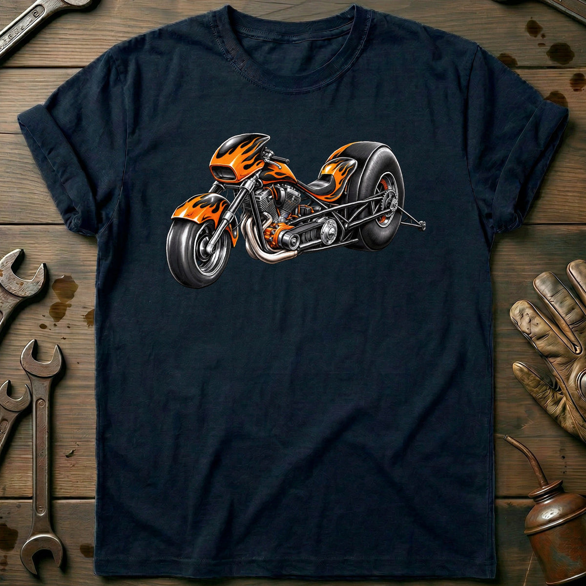Drag Bike Front Toonstyle Motorcycle T-Shirt EU Gift For Biker