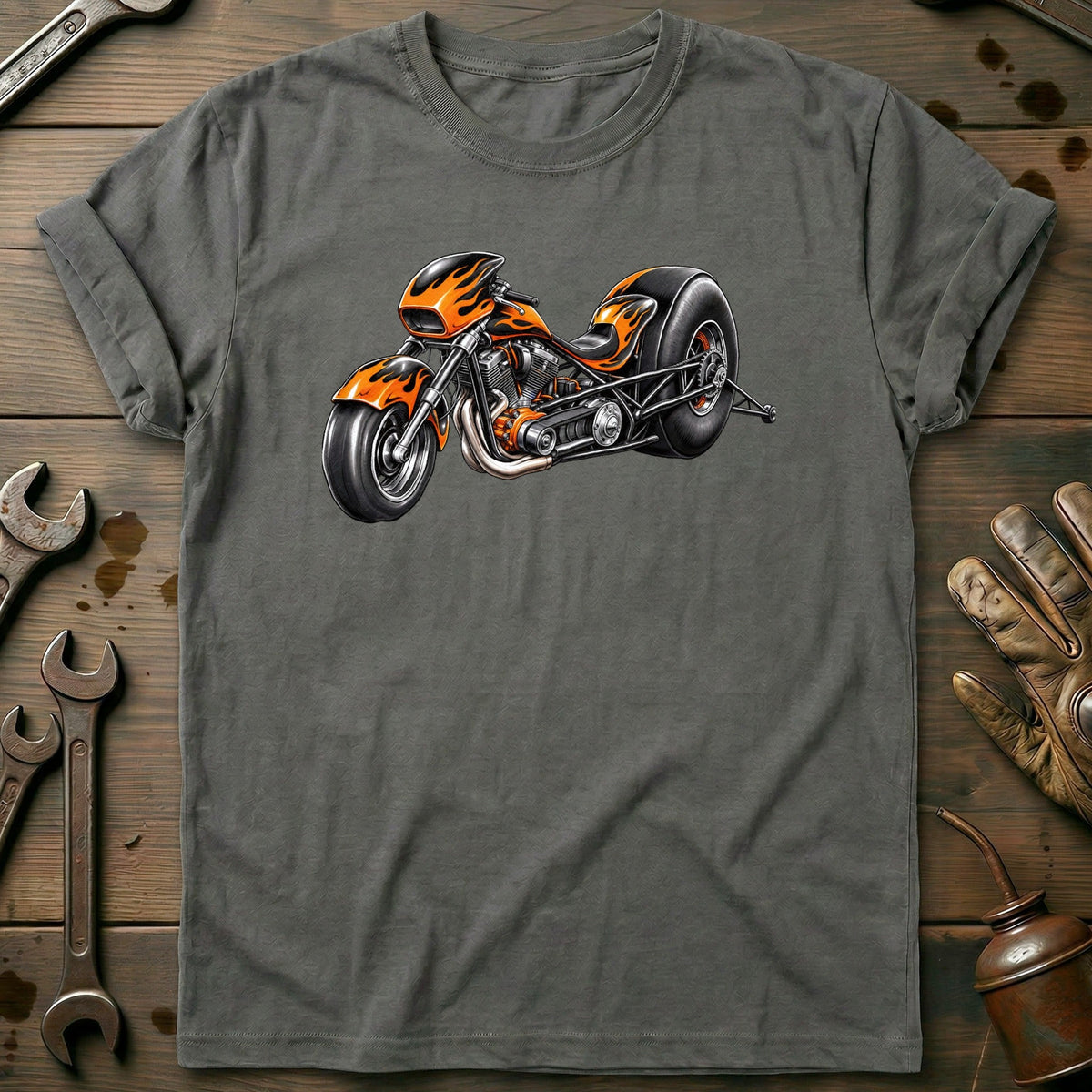 Drag Bike Front Toonstyle Motorcycle T-Shirt EU Gift For Biker