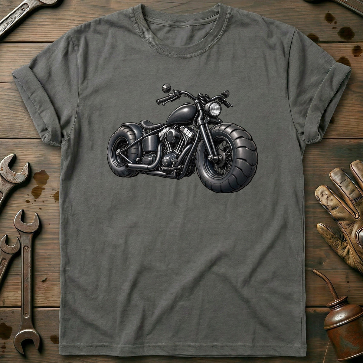 Bobber Front Toonstyle Motorcycle T-Shirt EU Gift For Biker