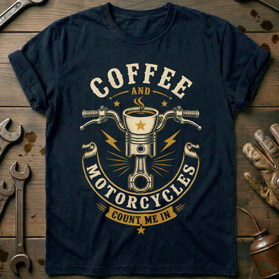 Coffee and Motorcycles 41 T-Shirt Gift For Biker
