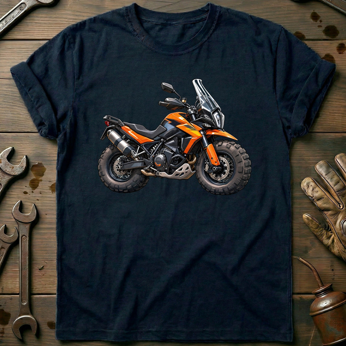Adventure Side Toonstyle Motorcycle T-Shirt GC Gift For Biker