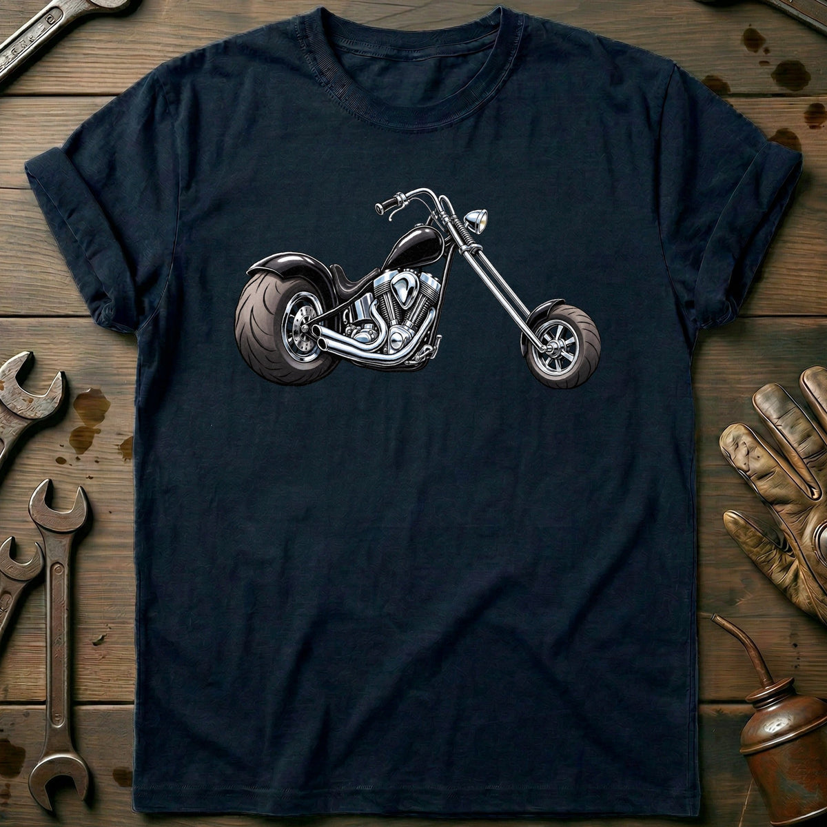 Chopper Side Toonstyle Motorcycle T-Shirt GC Gift For Biker