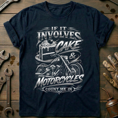 Cake and Motorcycles Airbrush T-Shirt Gift For Biker