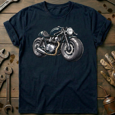 Cafe Racer Front Toonstyle Motorcycle T-Shirt EU Gift For Biker