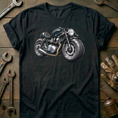 Cafe Racer Front Toonstyle Motorcycle T-Shirt EU Gift For Biker