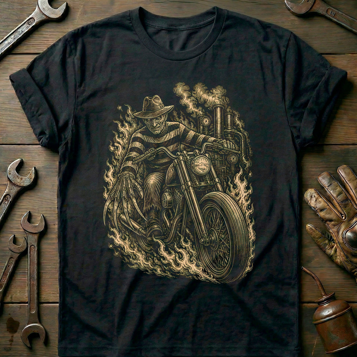 Clawed Scene Motorcycle T-Shirt AU Gift For Biker