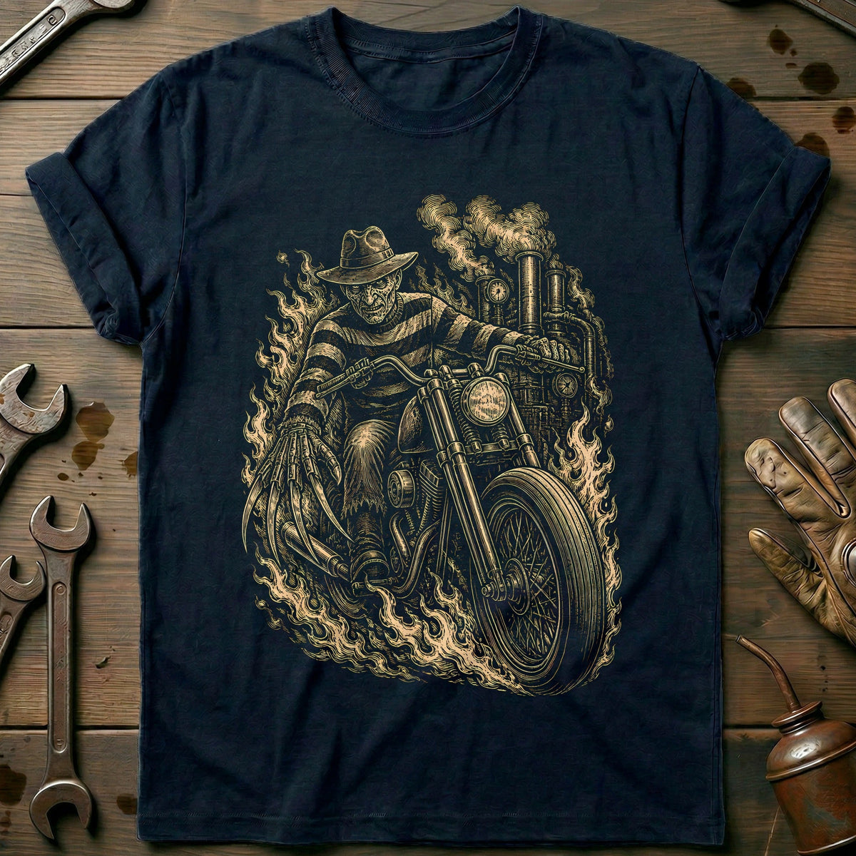 Clawed Scene Motorcycle T-Shirt AU Gift For Biker