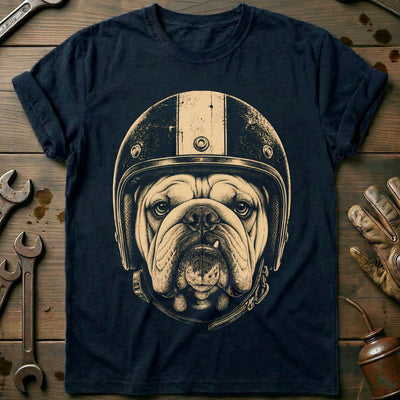 Bulldog Helmet Motorcycle T-Shirt AU Gift For Biker