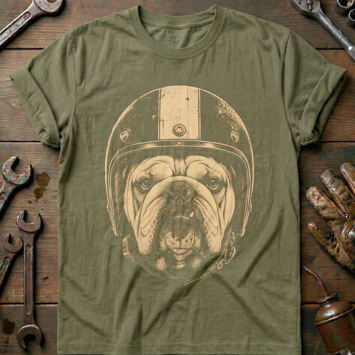Bulldog Helmet Motorcycle T-Shirt AU Gift For Biker