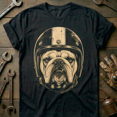 Bulldog Helmet Motorcycle T-Shirt AU Gift For Biker