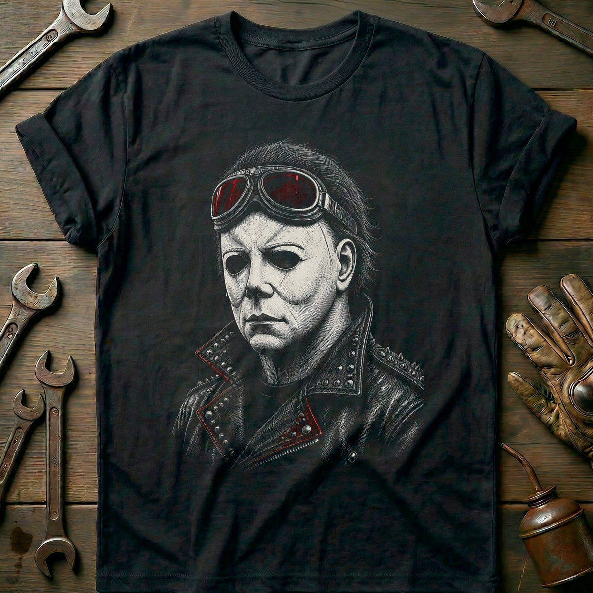 Coverall Etched Motorcycle T-Shirt GC Gift For Biker