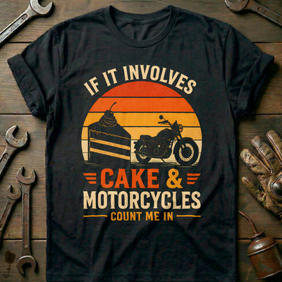 Cake and Motorcycles Sunset T-Shirt AU Gift For Biker