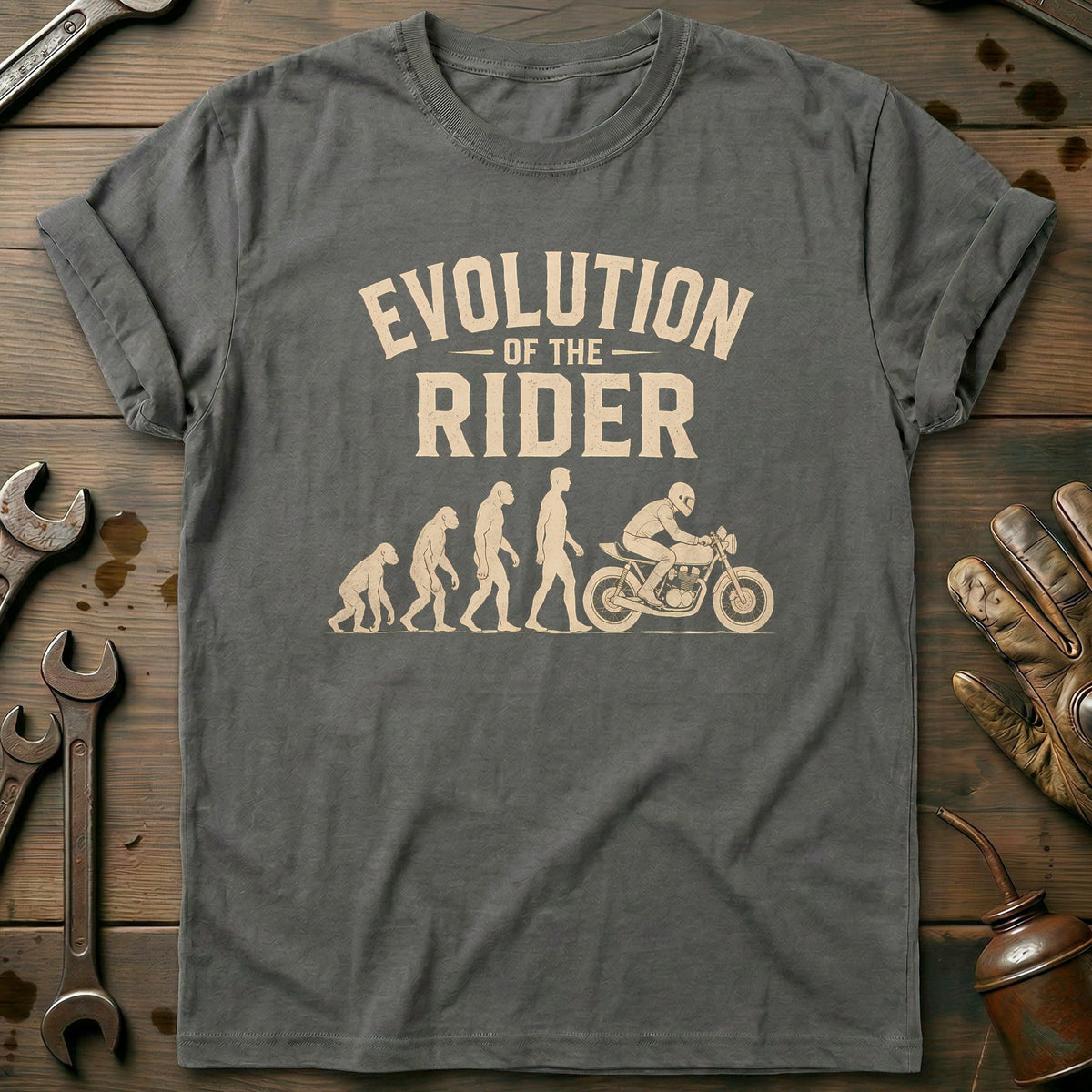 Evolution of the Rider Motorcycle T-Shirt EU Gift For Biker