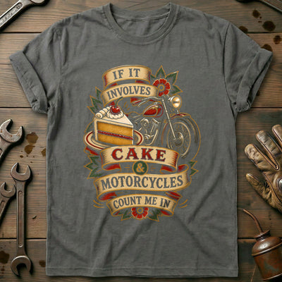 Cake and Motorcycles Tattoo T-Shirt EU Gift For Biker