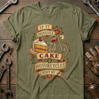 Cake and Motorcycles Tattoo T-Shirt EU Gift For Biker