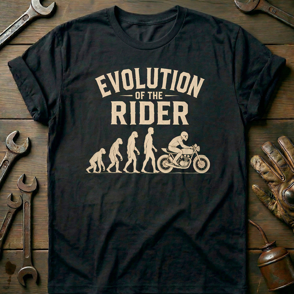 Evolution of the Rider Motorcycle T-Shirt GC Gift For Biker
