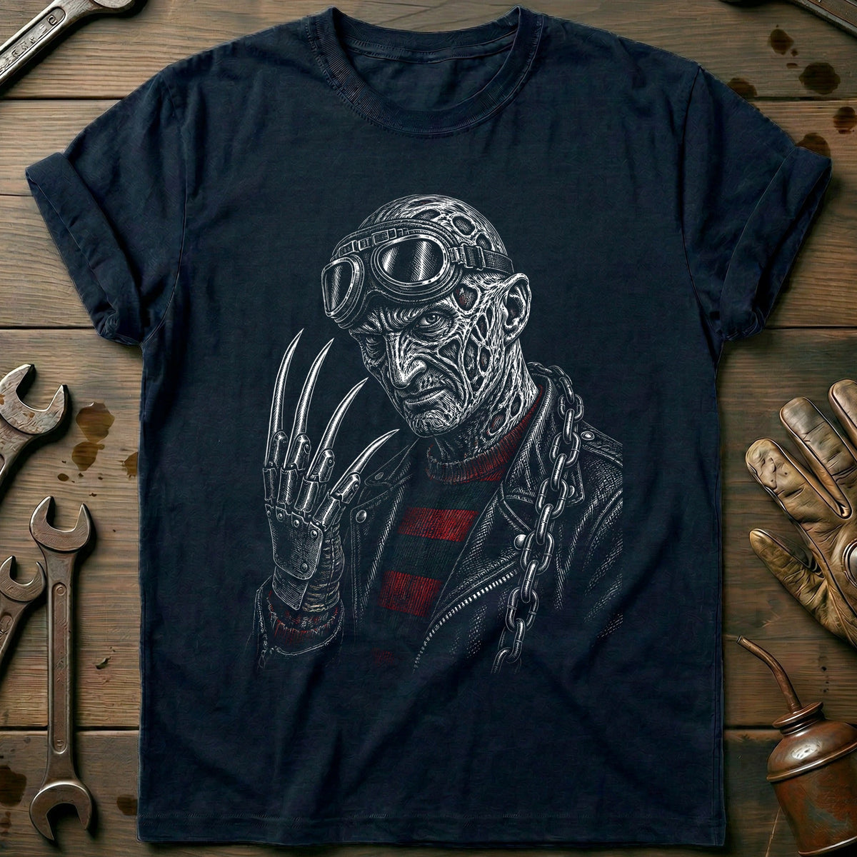 Clawed Etched Motorcycle T-Shirt EU Gift For Biker