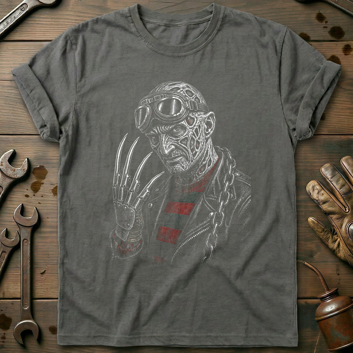Clawed Etched Motorcycle T-Shirt EU Gift For Biker