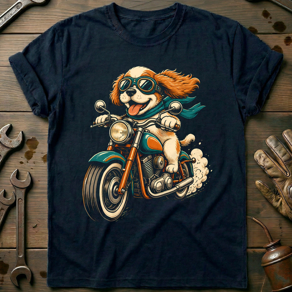 Dog Rider Motorcycle T-Shirt US Gift For Biker