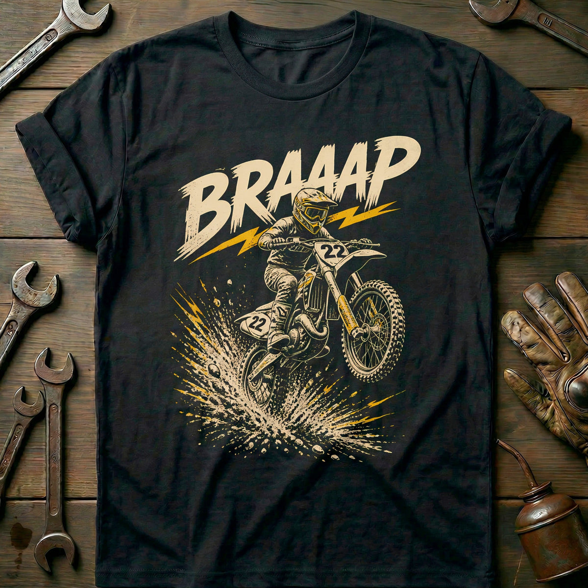 Braaap Motocross Motorcycle T-Shirt AU Gift For Biker