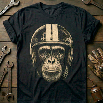 Chimp Helmet Motorcycle T-Shirt AU Gift For Biker