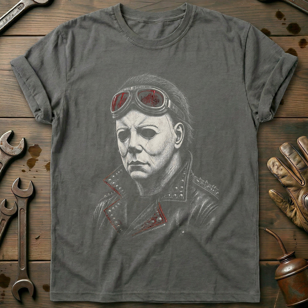 Coverall Etched Motorcycle T-Shirt EU Gift For Biker