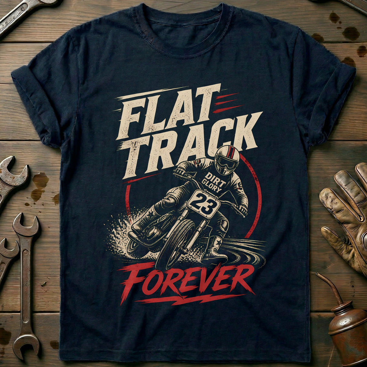 Flat Track Forever Motorcycle T-Shirt AU Gift For Biker