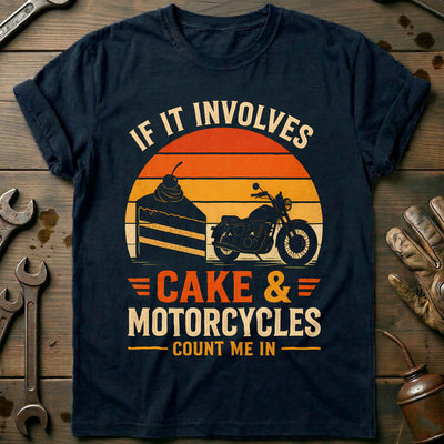 Cake and Motorcycles Sunset T-Shirt EU Gift For Biker