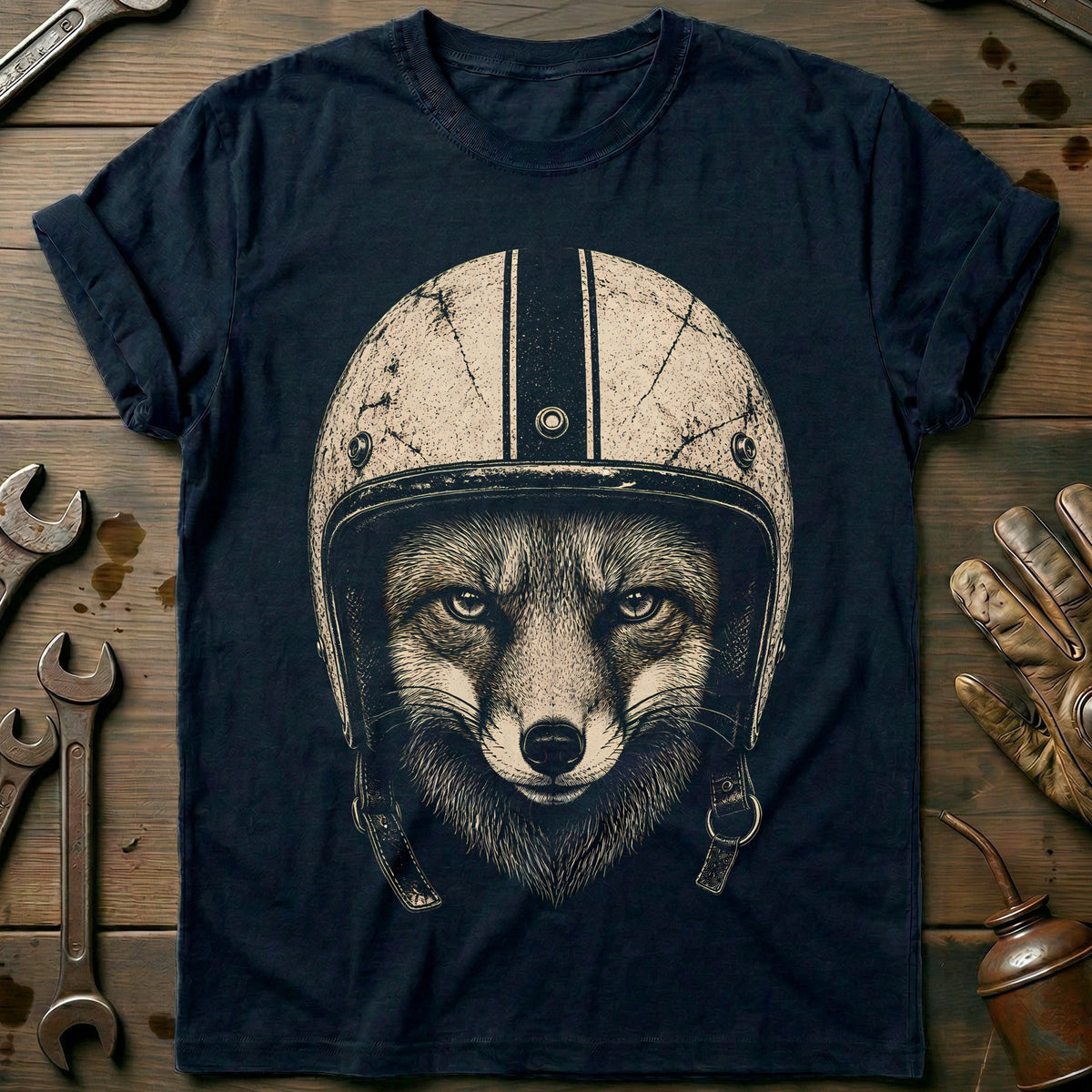Fox Helmet Motorcycle T-Shirt EU Gift For Biker