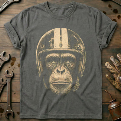 Chimp Helmet Motorcycle T-Shirt US Gift For Biker