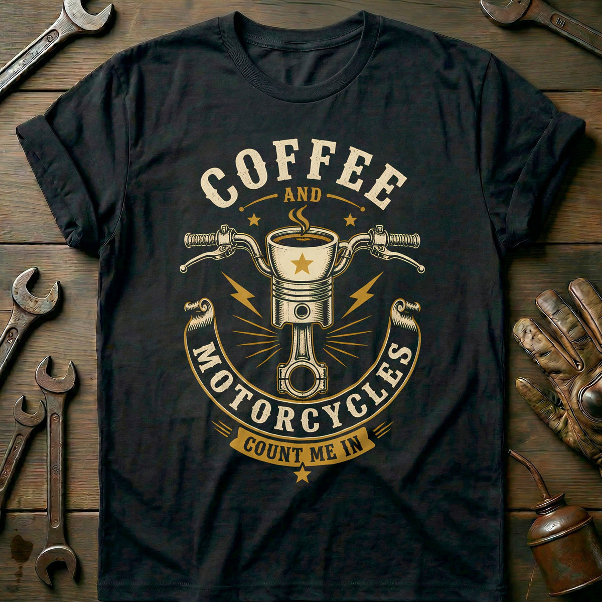 Coffee and Motorcycles T-Shirt GC Gift For Biker