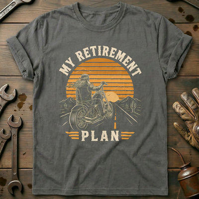Retirement Plan Sunset Motorcycle T-Shirt AU Gift For Biker