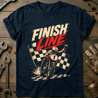 Finish Line Checkered Motorcycle T-Shirt EU Gift For Biker
