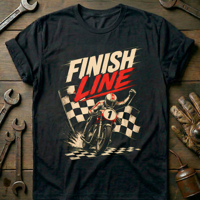 Finish Line Checkered Motorcycle T-Shirt EU Gift For Biker